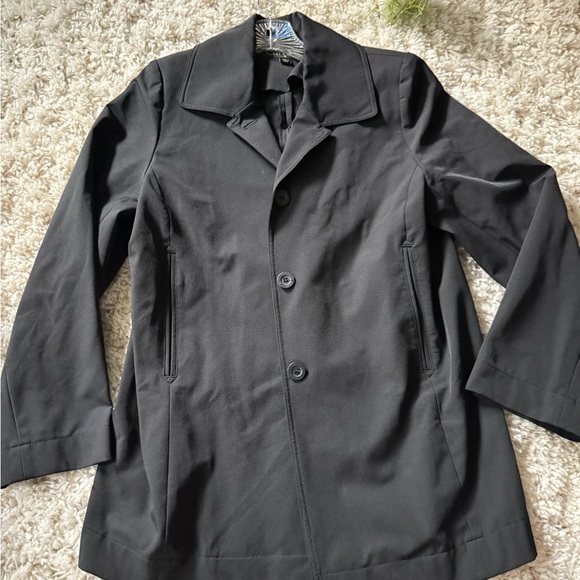 Perri Cutten high-end, designer Elegant Black trench Coat - Picture 4 of 8
